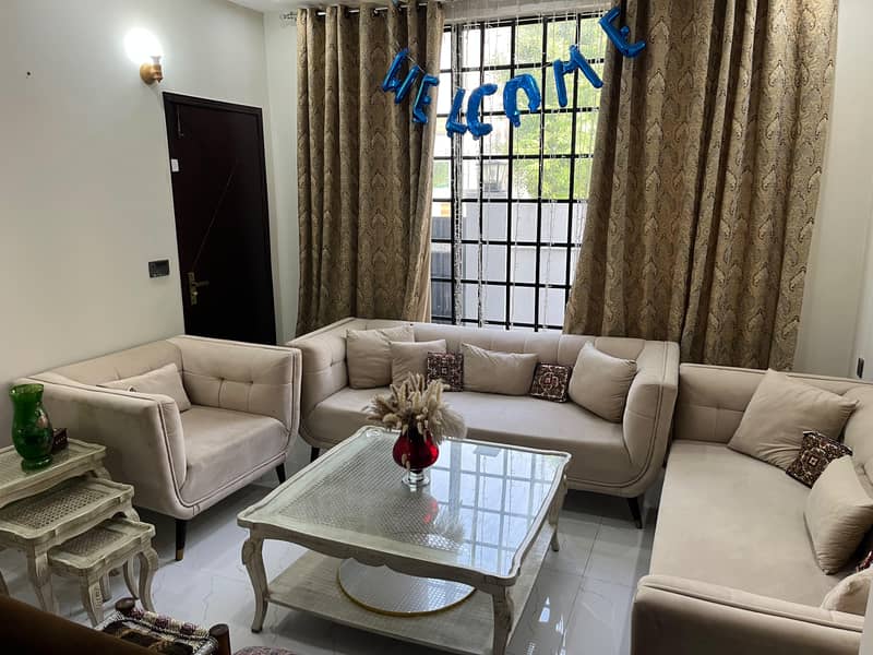 sofa set(3+3+1) center table. . nesting table 3