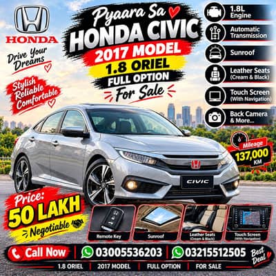 Honda civic 2017 UG full optional