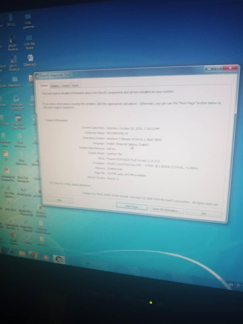 computer corei2 good working 7
