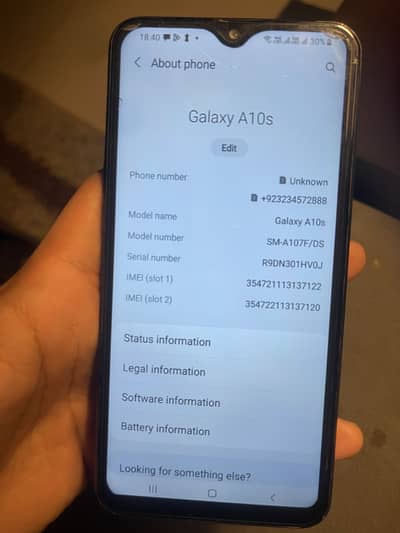 Samsung Mobile A10S good condition