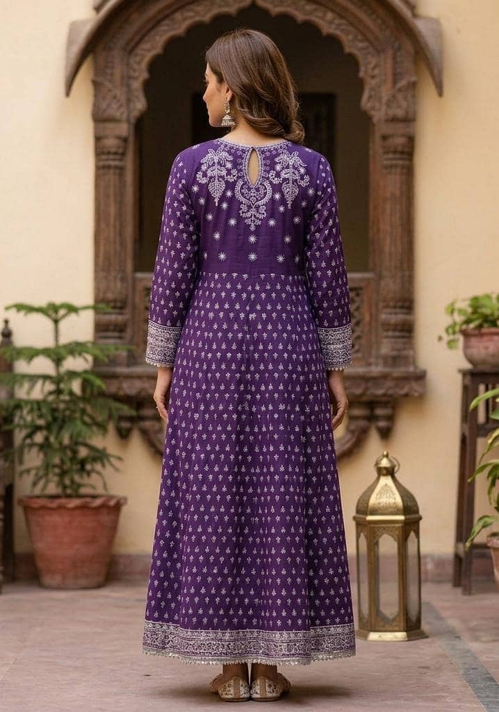 Beautiful cotton lawn Maxi with Full Front & Back Embroidery - Eastern ...