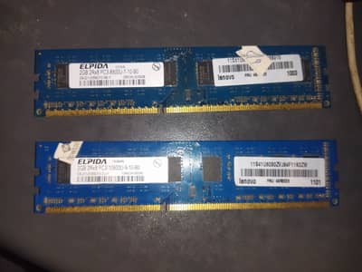 DDR3 2GBx2 Ram Sticks (System Pulled)