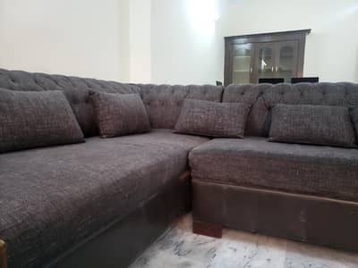 Molty Foam's L-Shaped Navy Blue Sofa