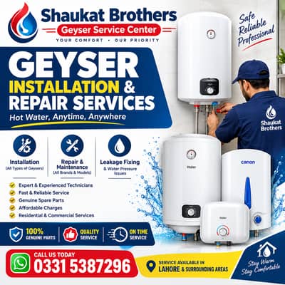 Geyser Installation & Repair Services / Electric  Geyser / Gas Geyser