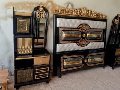 4 Piece Bed Set Double Bed + Side Tables + Dressing - Wholesale 3 Lakh