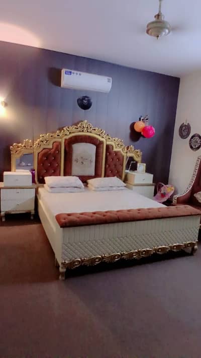 Complete  Bed with Two sofa chairs, one round table