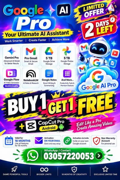 Google Gemini Advanced 18 Months Plan (5TB Cloud Storage + AI Premium)
