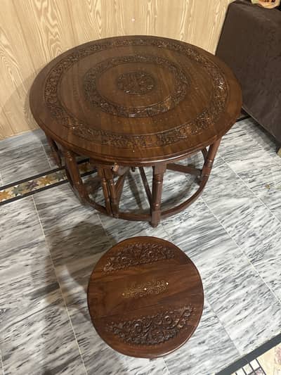 Dinning table with foldale chairs