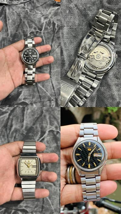 Best Deal 3 Seiko Automatic , 1 with transparent Back, All working.