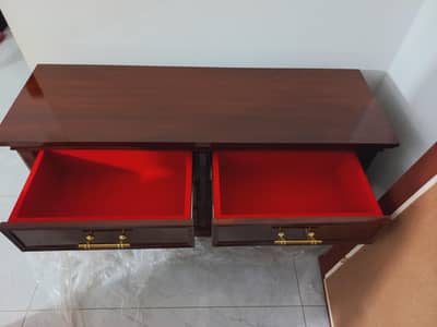 premium solid sheeshum wood chinioti dressing table with velvet drawer