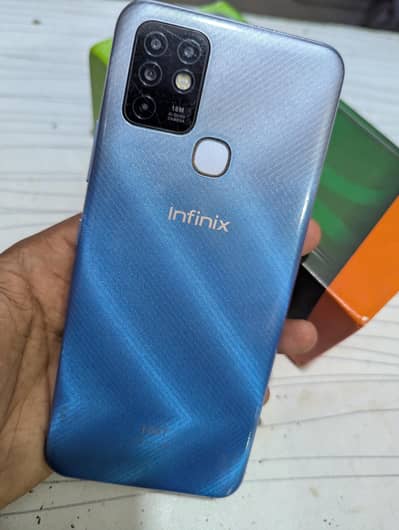 Infinix Hot 10 Mobile & Box And Charger Og Glass 4gb Ram 64gb Rom PTA