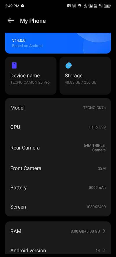 Tecno CAMON 20 Pro 8. . 256.