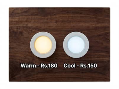 7 Pcs LED Downlight 12W - Warm Rs. 180 & Cool Rs. 150 - Brand New