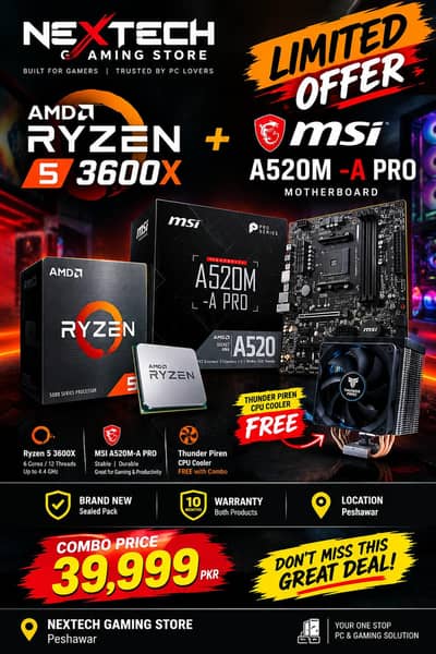 Ryzen 5 3600x + MSI A520M-A Pro Brand New