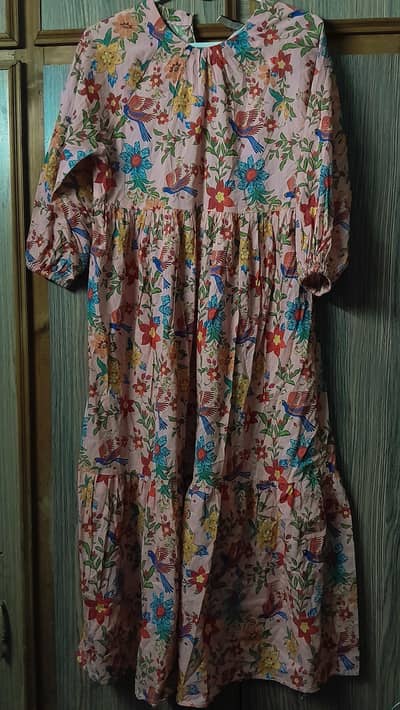 Thrifted coral ready to wear frock.