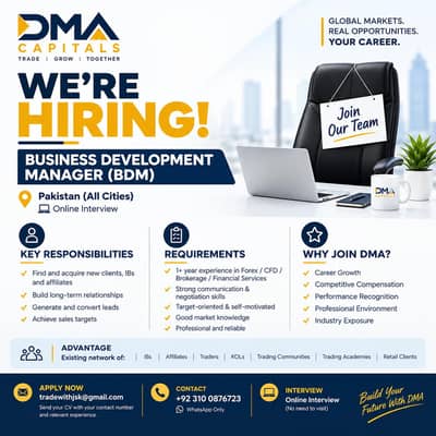 Business Development Manager (BDM) – Forex & CFD | Pakistan
