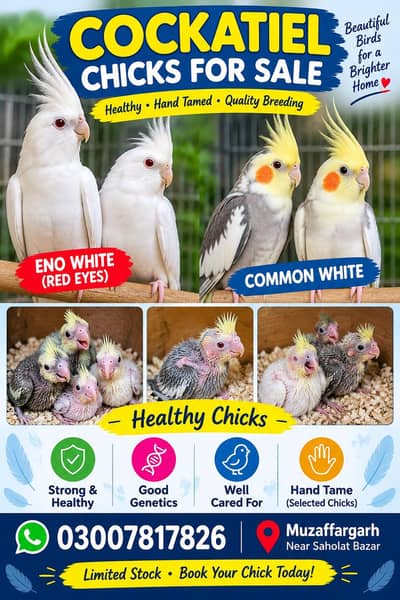 Cockatiel chicks for handtame