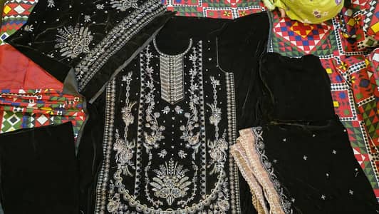 Velvet heavy Embroidery dress