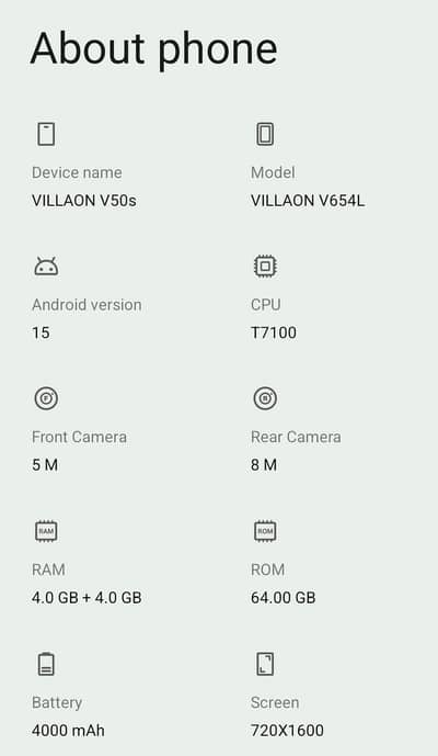 Villaon V50s | 4/64 | 4000 mAh