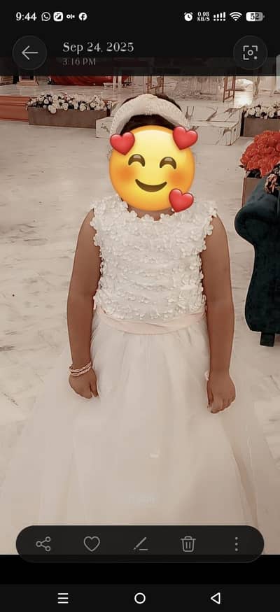 Beautiful White Fancy Frock for Girls 7–8 Years | Party Wear Dress