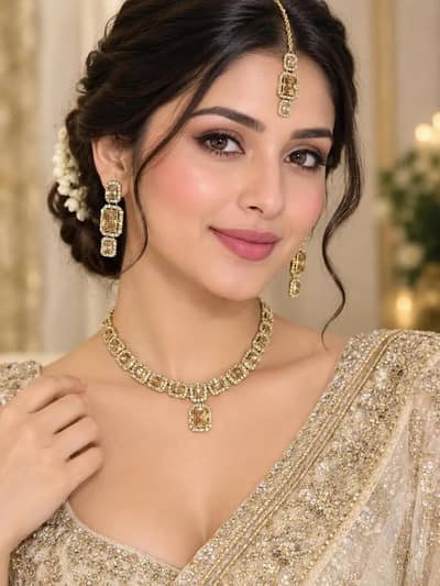 Modern Design Silver Plated Zircon Necklace Set