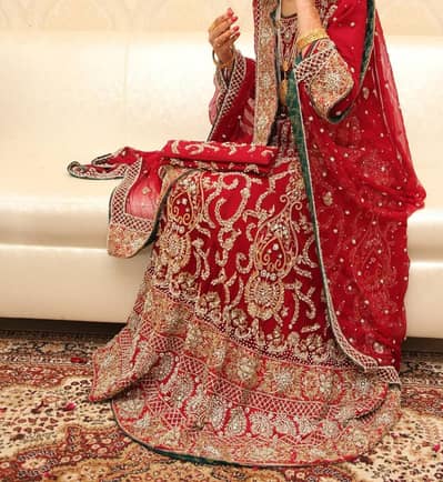red and aqua green bridal dress small size