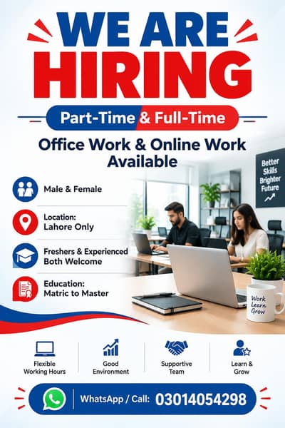 PART TIME WORK AVAILABLE FOR MALES AND FEMALES