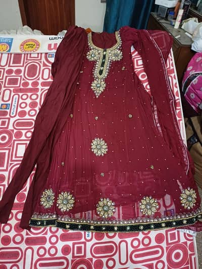 maroon wedding suiit