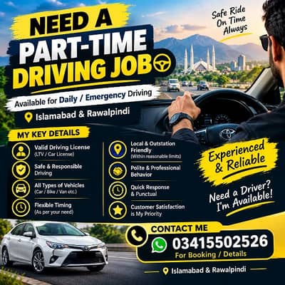 Need a part time driving Jobe