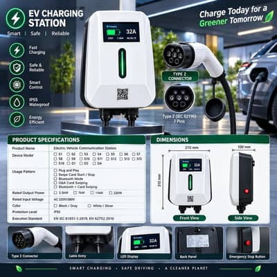 EV Car Charger 7KW Type 2 Latest Model (Electric Vehicle Charger)