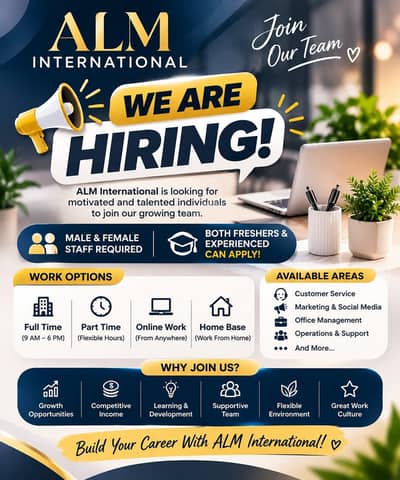 we are hiring males and females