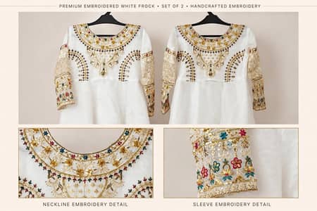 Frock for little girls 10,15 years -white fancy maxi - Faisalabad