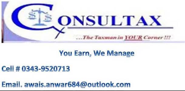 INCOME TAX CONSULTANT (FBR)NTN, SALARY,COMPANY RETURNS FILLING Servic