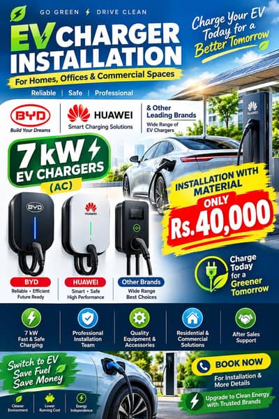 EV Charger Installation , BYD 7KW Charger