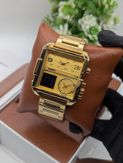 Skmei triple time watch