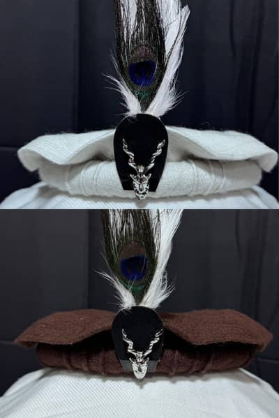Original Chitrali Cap | Traditional & Premium Quality_white and Brown