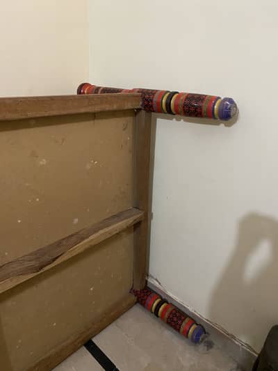 Traditional Hand-Painted Sindhi Wooden Bed