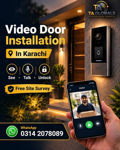Video Door Phone Installation in Karachi | Smart Doorbell & Intercom