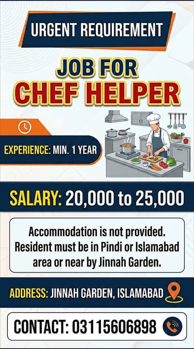 Required kitchen helper