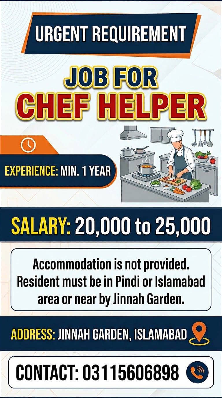Required kitchen helper 0