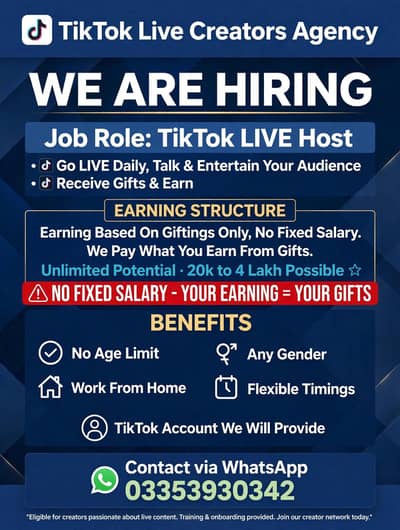 Tiktok live host / work from home