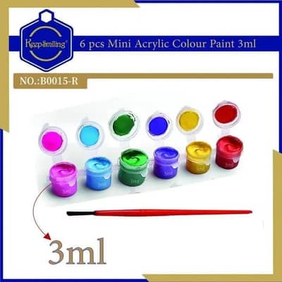 6 PCs mini Acrylic paint set 3ml multicolor