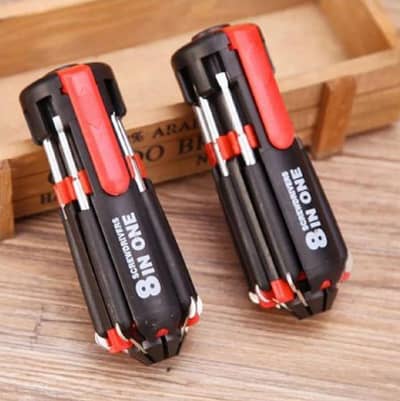8-Piece Portable Screwdriver Set – Black