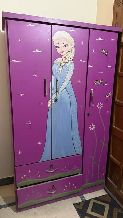 Kids Hand-Painted Frozen Elsa Wardrobe for sale
