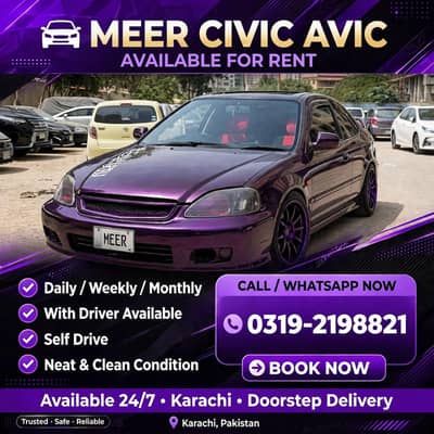 modified civic available for self drive daily weekly