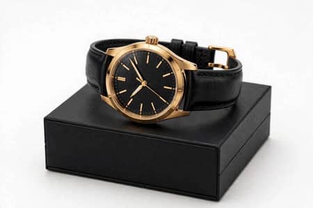Stylish Black Leather Watch For Men- Free Delivery -Only 3299