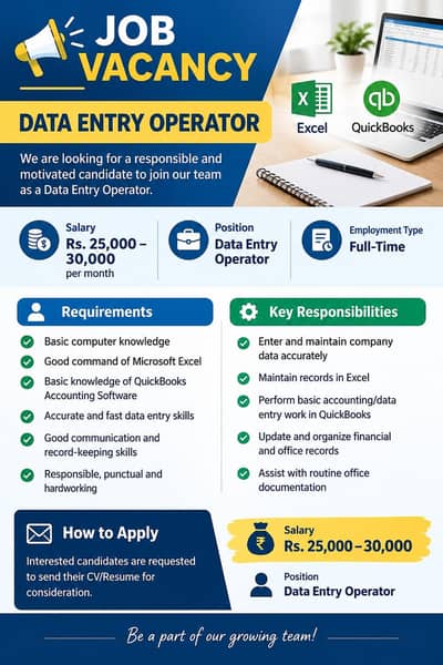 Data Entry Operator [Only Male]