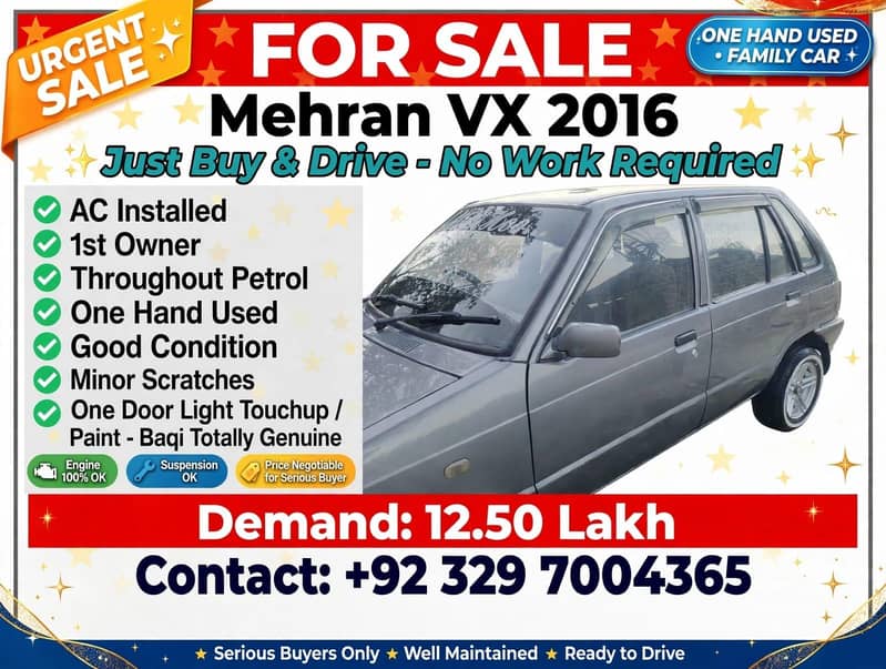 Suzuki Mehran VX 2016 0