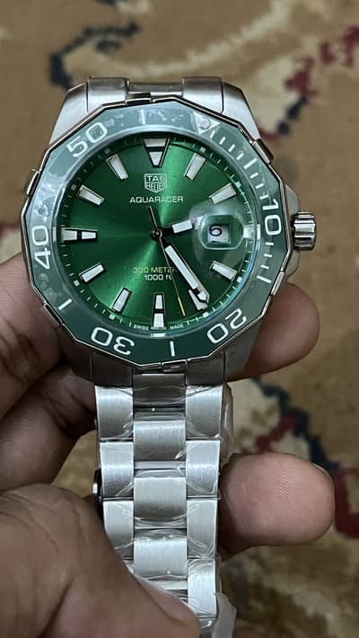Tag Heuer Aquaracer Green Dial Watch - Brand New Condition