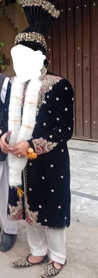 black sherwani complete set